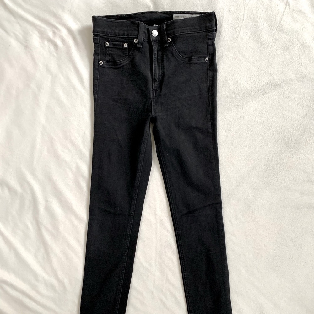 Rag & Bone High Rise Skinny Denim - Size 25 Black